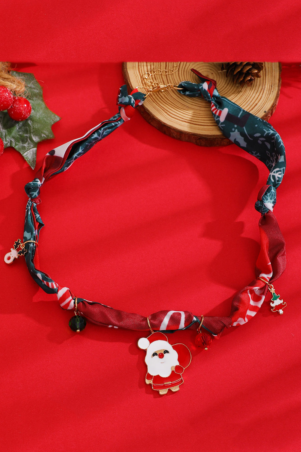 Wholesale Christmas Christmas Tree, Santa Claus, Silk Scarf Necklace SP005