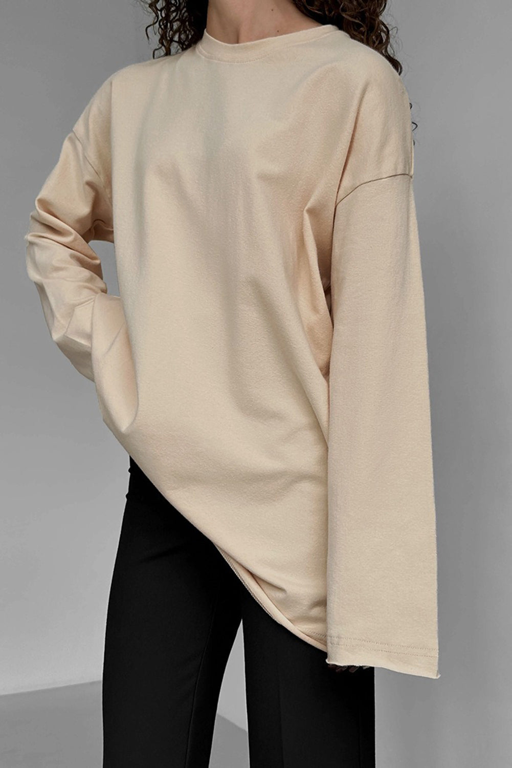 Wholesale Women's Texture Blouse T Shirt Plain Fashion Modern Long Sleeve Crew Neck Regular Tops Daily Black White Brown WL002