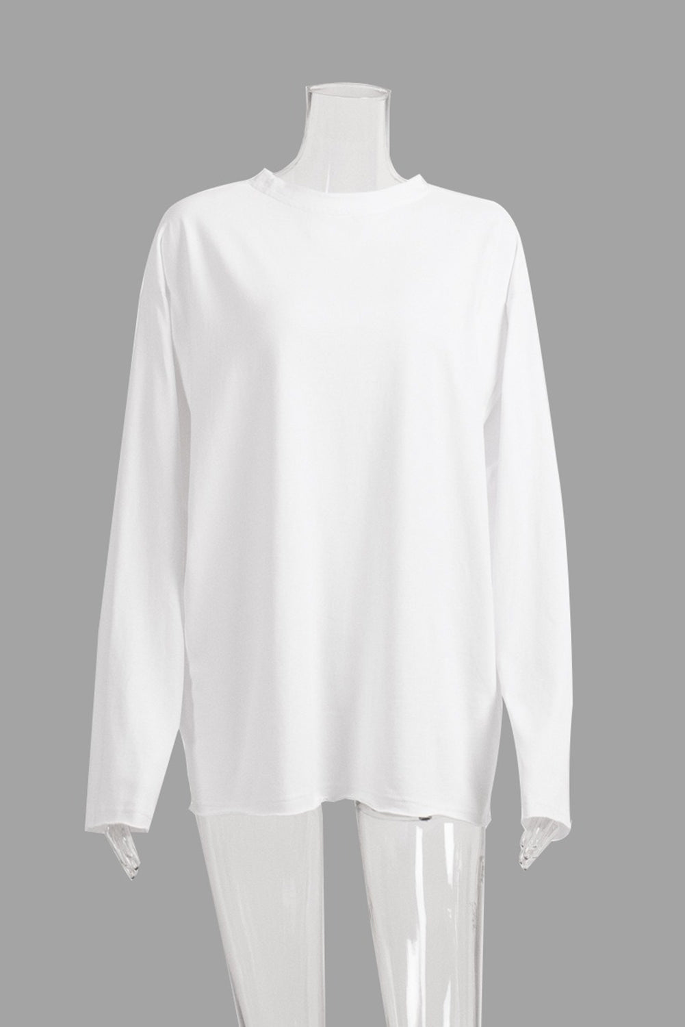 Wholesale Women's Texture Blouse T Shirt Plain Fashion Modern Long Sleeve Crew Neck Regular Tops Daily Black White Brown WL002