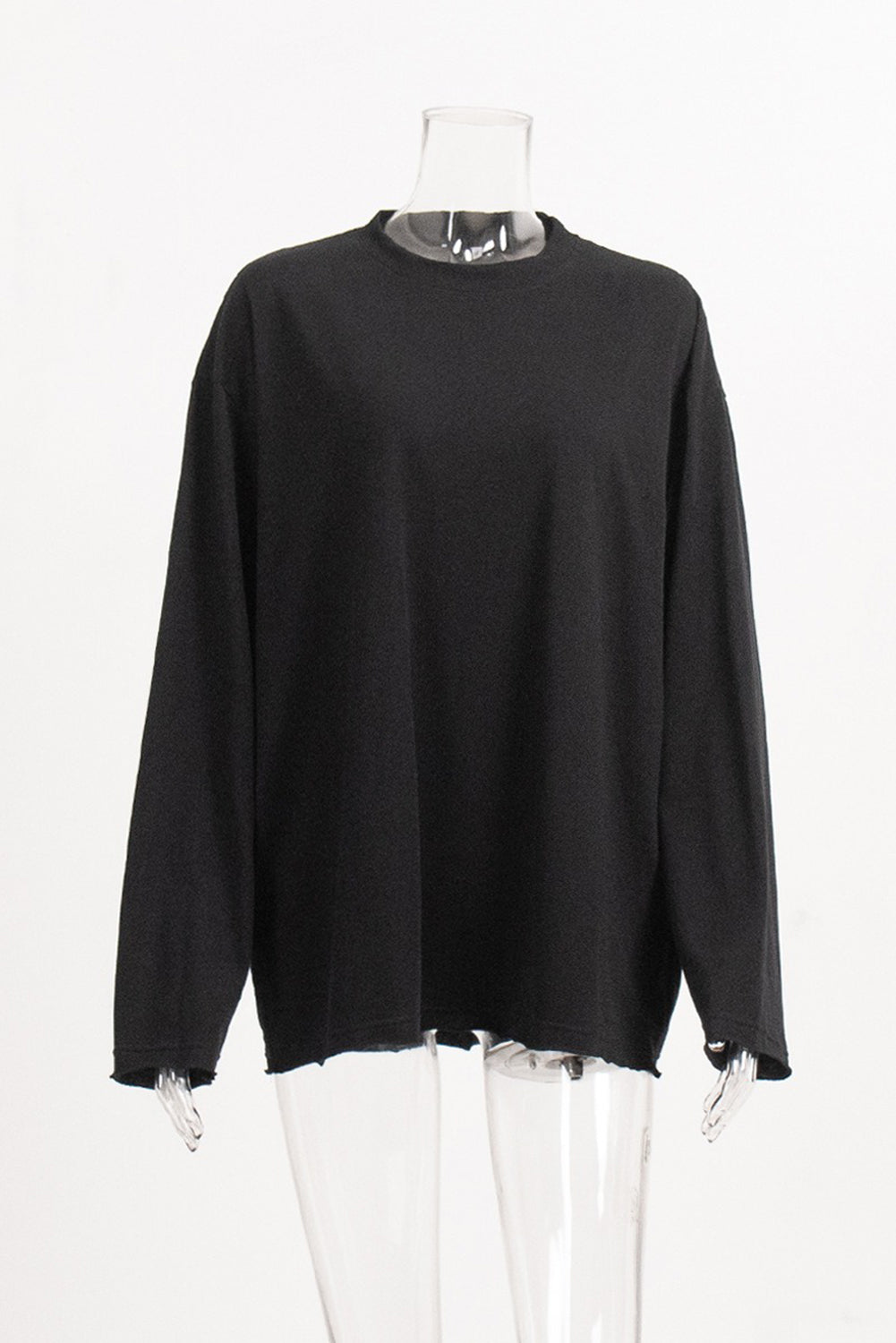 Wholesale Women's Texture Blouse T Shirt Plain Fashion Modern Long Sleeve Crew Neck Regular Tops Daily Black White Brown WL002