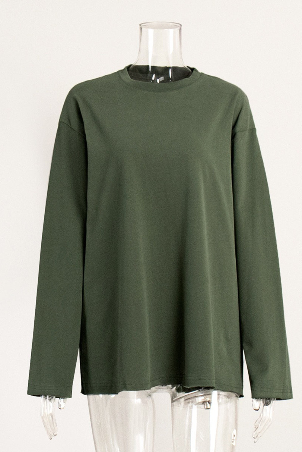Wholesale Women's Texture Blouse T Shirt Plain Fashion Modern Long Sleeve Crew Neck Regular Tops Daily Black White Brown WL002