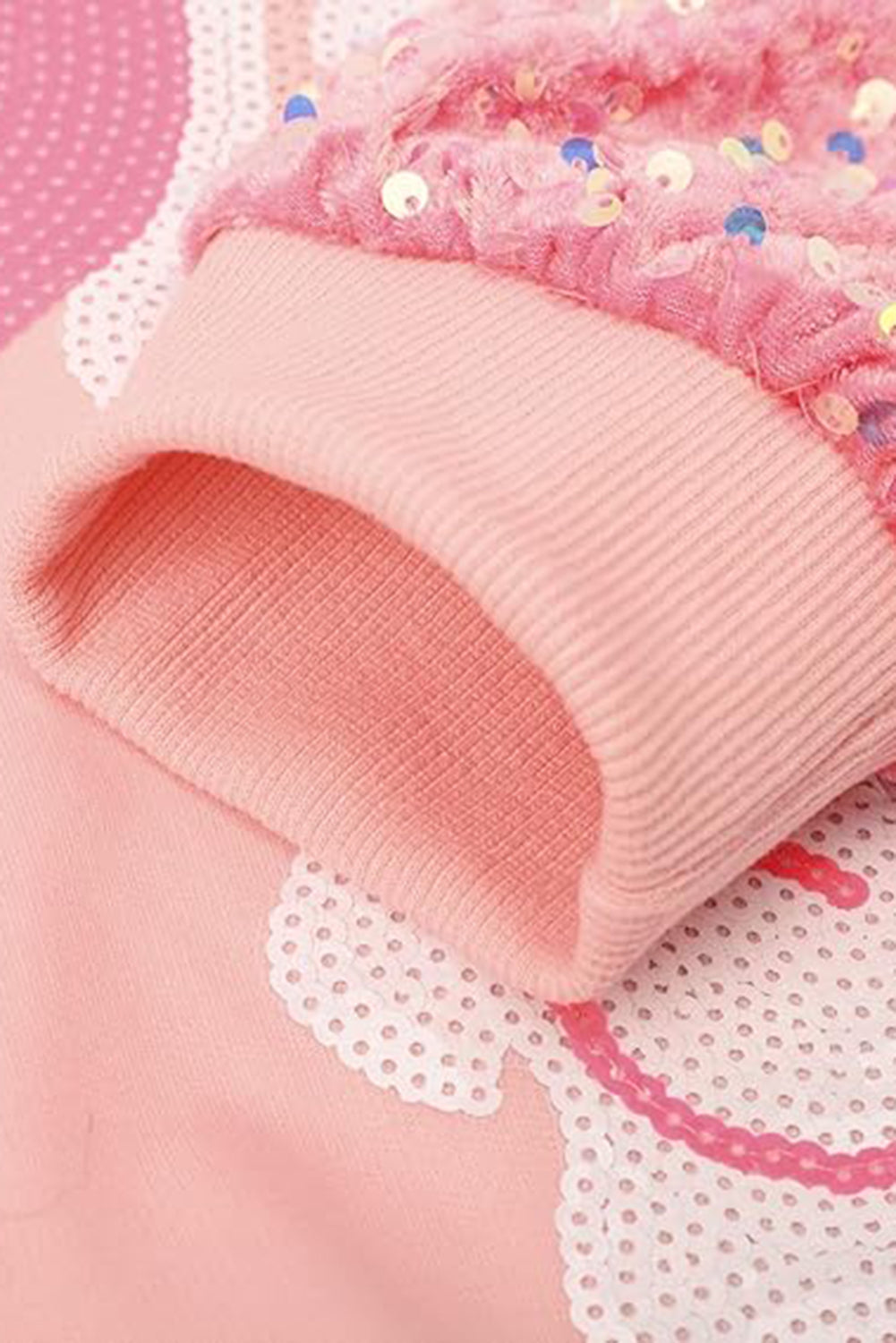 Wholesale Pink Christmas Sequin long sleeve Santa blouse