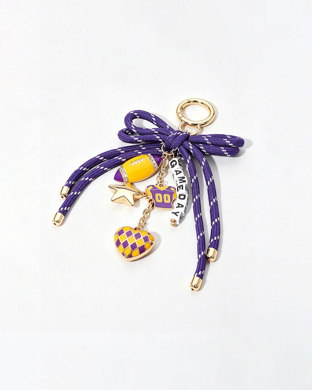 Wholesale Purple Game day Bag Charm keychain SP033