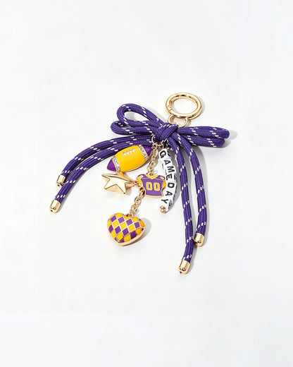 Wholesale Purple Game day Bag Charm keychain SP033
