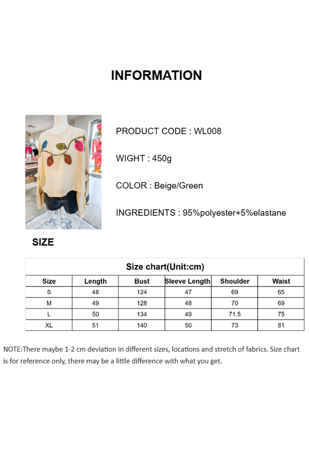 Wholesale Beige Green Holiday Charm Christmas Embroidery Cropped Sweatshirt WL008